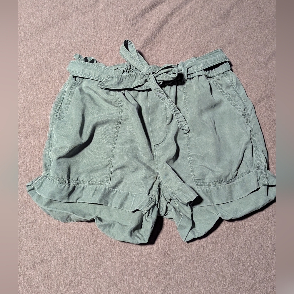 Aerie Paperbag Shorts in Olive